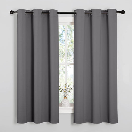NICETOWN Blackout Curtains 2 Panels for Bedroom- Thermal Insulated Grommet Blackout Curtains 63 Inches Long for Living Room/Kitchen Rideaux occultants (2 Panels, W42 x L63 -Inch,Grey)