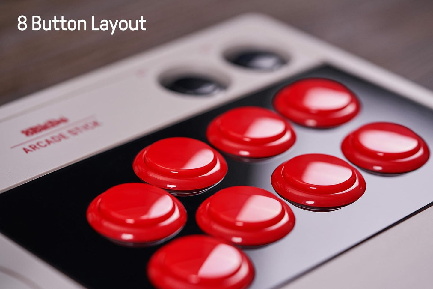 8BitDo Retro Arcade Fight Stick 8 Way Joystick with 2 Dedicated Macro Buttons and Turbo Function for Switch/Switch 2 and PC Windows, Support Bluetooth, 2.4G Wireless and Wired USB-C Cable Connection