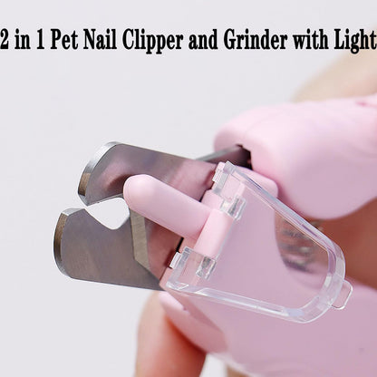Pupnourish Nail Trimmer, Pupnourish Nail Clippers, 2 in 1 Rechargeable Electric Nail Clipper and Grinder with Light, Safe and Precise Dog & Cat Nail Grooming Tool (Green)