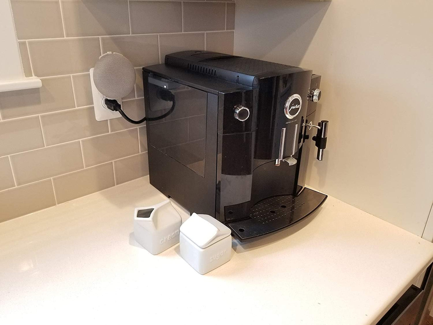 The Nest Mini Backpack 2nd Gen 2019: The Simplest and Cleanest Outlet Wall Mount Hanger Stand for NEW Google Nest Mini - No Cord Wrapping Required - Designed in USA (White)