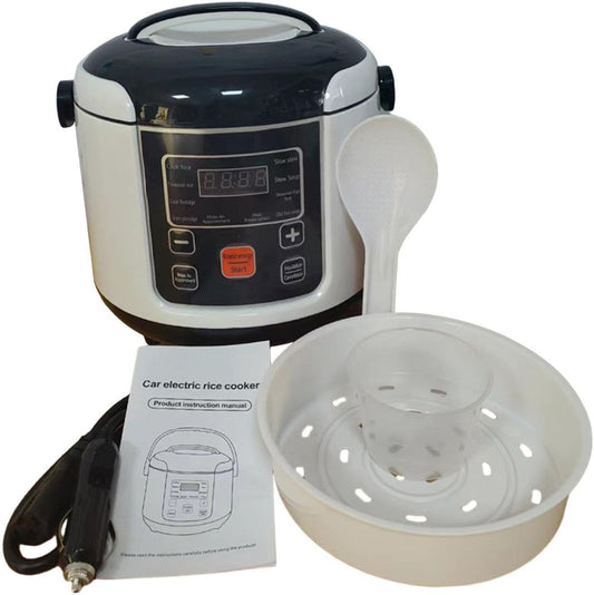 Versatile Electric Mini Rice Cooker Travel Compact Size Suitable For Both Cars And Trucks Cooking Porridge Efficiently Portable Car Trucks Coating Pot, 12V for Cars, 22x22x23cm