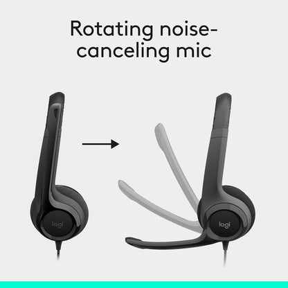 Logitech Zone 301 Wireless Bluetooth Headset with Noise-Canceling Microphone, Compatible with Windows, Mac, Chrome, Linux, iOS, iPadOS, Android – Graphite