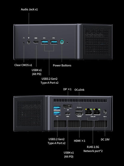 MINISFORUM UM760 Slim Mini PC AMD Ryzen 5 7640HS(6C/12T, up to 4.3GHz) 16GB RAM 1TB SSD Micro Computer, HDMI(4K), DP(4K),USB4(8K) Triple Video Output, AMD Radeon 760M Graphics 2.5G LAN Small PC