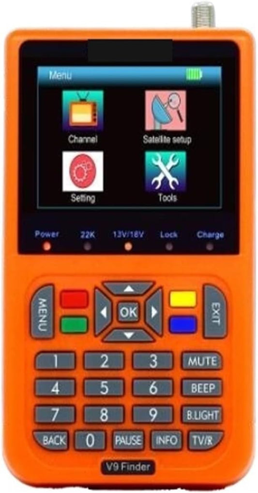V9 Finder Supports H.265 Satellite Finder LCD Digital Satellite Signal Finder Meter Satfinder Vs Satlink Ws 6933(Yellow)