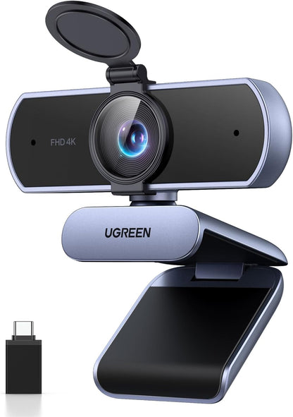 UGREEN 4K Webcam for PC Ultra HD 1080P 60FPS Web Camera with Microphone, Privacy Cover, 70° Fov, PDAF Autofocus, USB A and USB C Adapter, Plug & Play, for Streaming, Conference, Zoom