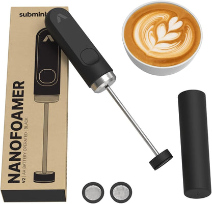 Subminimal NanoFoamer Lithium Performance Milk Foamer | USB-C Rechargeable, IP4 Waterproof, Dual-Speed, Stainless Steel | Premium Microfoamed Milk in 30 Seconds, Barista-Style Coffee Drinks at Home