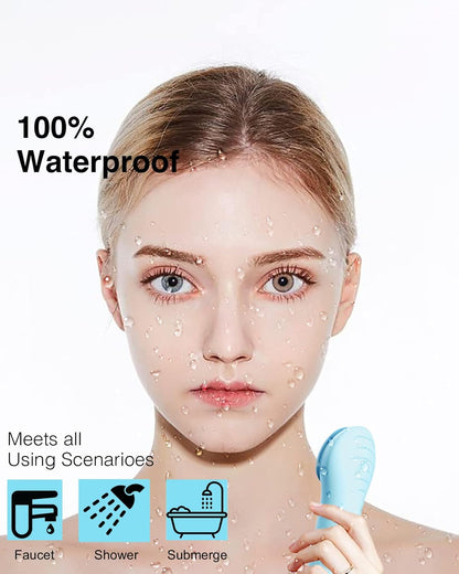 Några Coola Facial Cleansing Brush, Waterproof Electric Face Cleansing Brush Device for Deep Cleaning|Gentle Exfoliating|Massaging,Rechargeable Silicone Skin Wash Machine with Magnet Charger