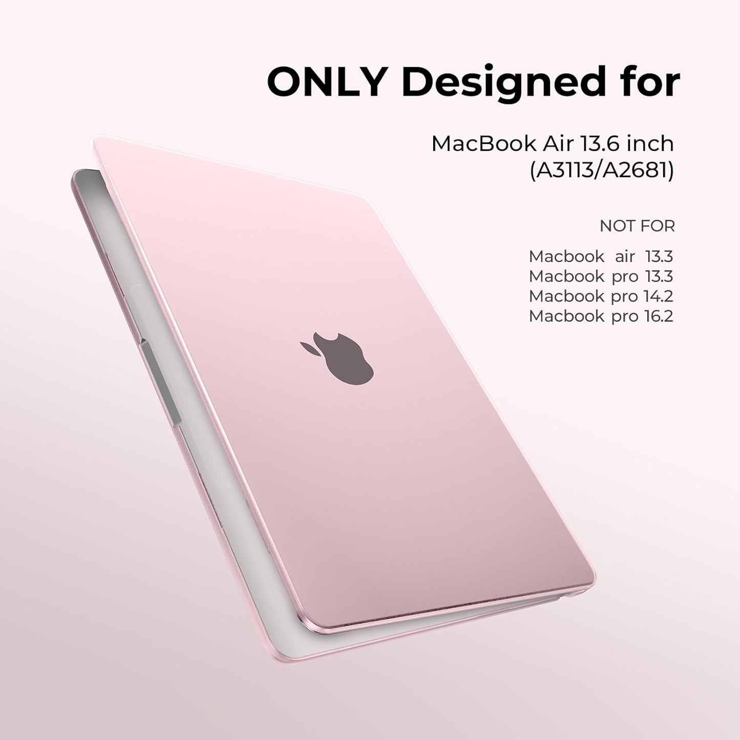 EooCoo Case Compatible with MacBook Air 13 inch M4 M3 M2 2025-2022 A3240 A3113 A2681, 13.6" Hard Case Cover & TPU Keyboard Skin & Screen Protector for Laptop Air 13.6 inch - Crystal Clear