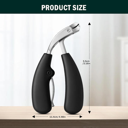 FVION Toenail Clippers for Ingrown Toenail Prevention, Straight Blade Podiatrist Nail Clippers for Thick Nails, Ergonomic Finger Nail Clippers for Adults, Seniors, Men and Women (Black)