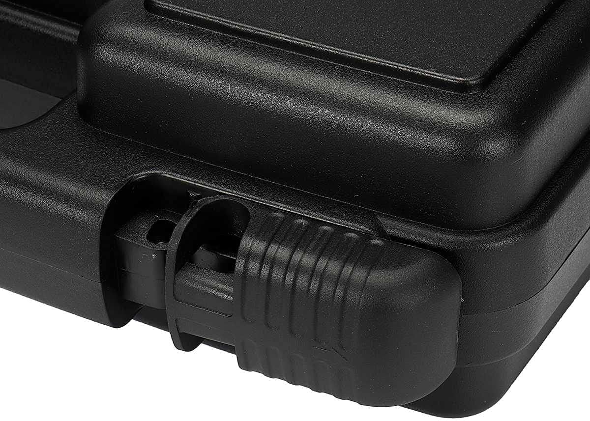 Small Hard Carrying Case with Pluck Foam Interior for iPhone, GoPro, Camera, and More- 14 x 10.4 x 3.5 Inches, Black