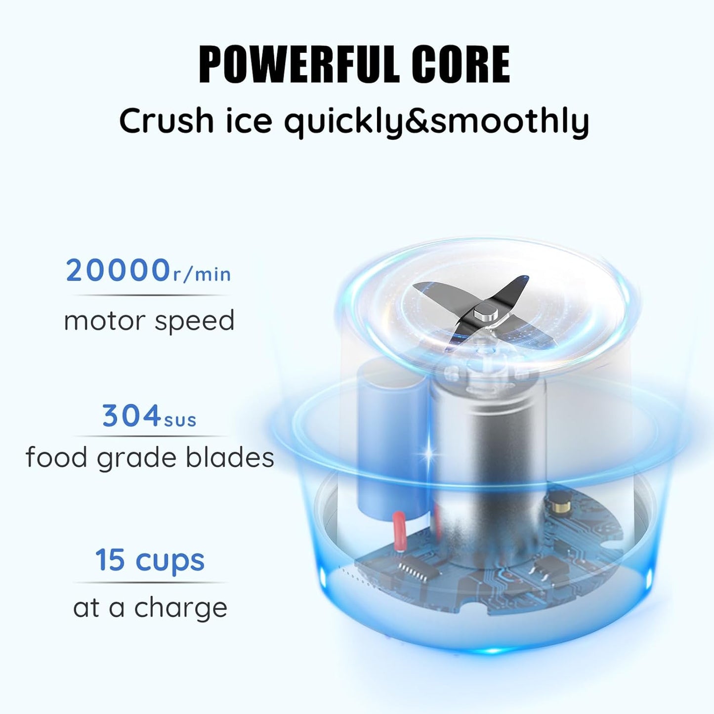 Mini Portable Blender, Cordless, Food Grade Material, 12fl oz, Magnetic Charging, Waterproof, Fresh & Light, Personal Blender for Shakes & Smoothies (Clear/Pink)