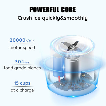 Mini Portable Blender, Cordless, Food Grade Material, 12fl oz, Magnetic Charging, Waterproof, Fresh & Light, Personal Blender for Shakes & Smoothies (Clear/Pink)
