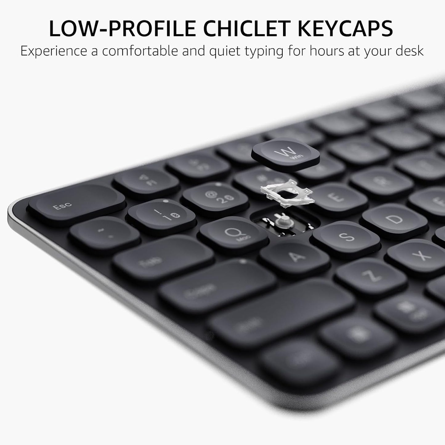 RAPOO Keyboard and Mouse Wireless - 9010M Multi-Device Wireless Keyboard Mouse Combo, 2.4GHz/Bluetooth 5.0/4.0 Wireless Keyboard Mouse Set for Windows/Mac/Linux/Chrome, Support 4 Devices, Silent Click