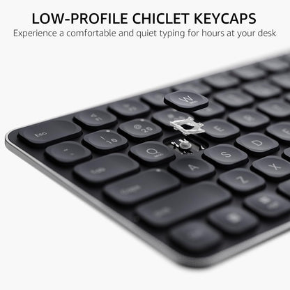 RAPOO Keyboard and Mouse Wireless - 9010M Multi-Device Wireless Keyboard Mouse Combo, 2.4GHz/Bluetooth 5.0/4.0 Wireless Keyboard Mouse Set for Windows/Mac/Linux/Chrome, Support 4 Devices, Silent Click
