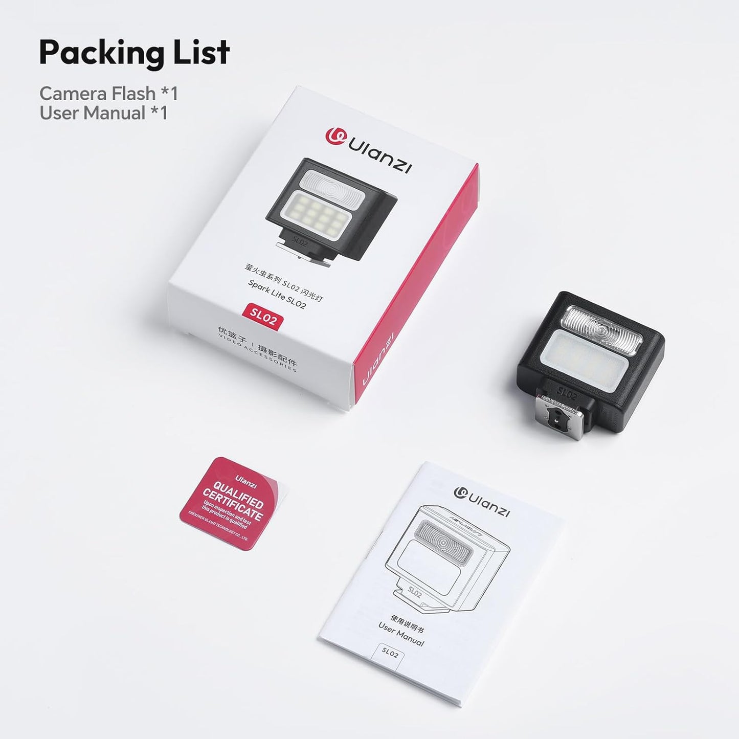 ULANZI Mini Camera Flash SL01 Speedlite Digital Camera Speedlight with Hot Shoe, Compatible with Sony/Canon/Fuji/Nikon/Panasonic/Olympus/Pentax
