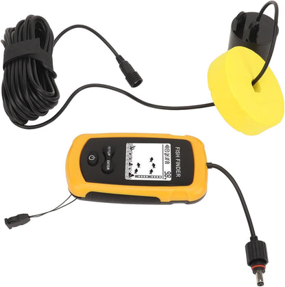 Akozon Portable Fish Depth Finder with LCD Display Handheld Fish Finder for Kayak and Boat Fishing, 200kHz Sonar Frequency, Castable