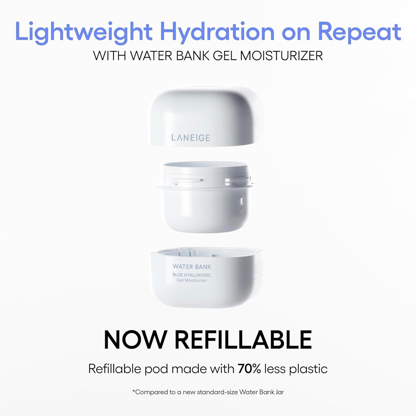 LANEIGE Water Bank Blue Hyaluronic Gel Moisturizer: Lightweight Hydrating Face Gel with Mint Extract, Hypoallergenic & Dermatologist-Tested