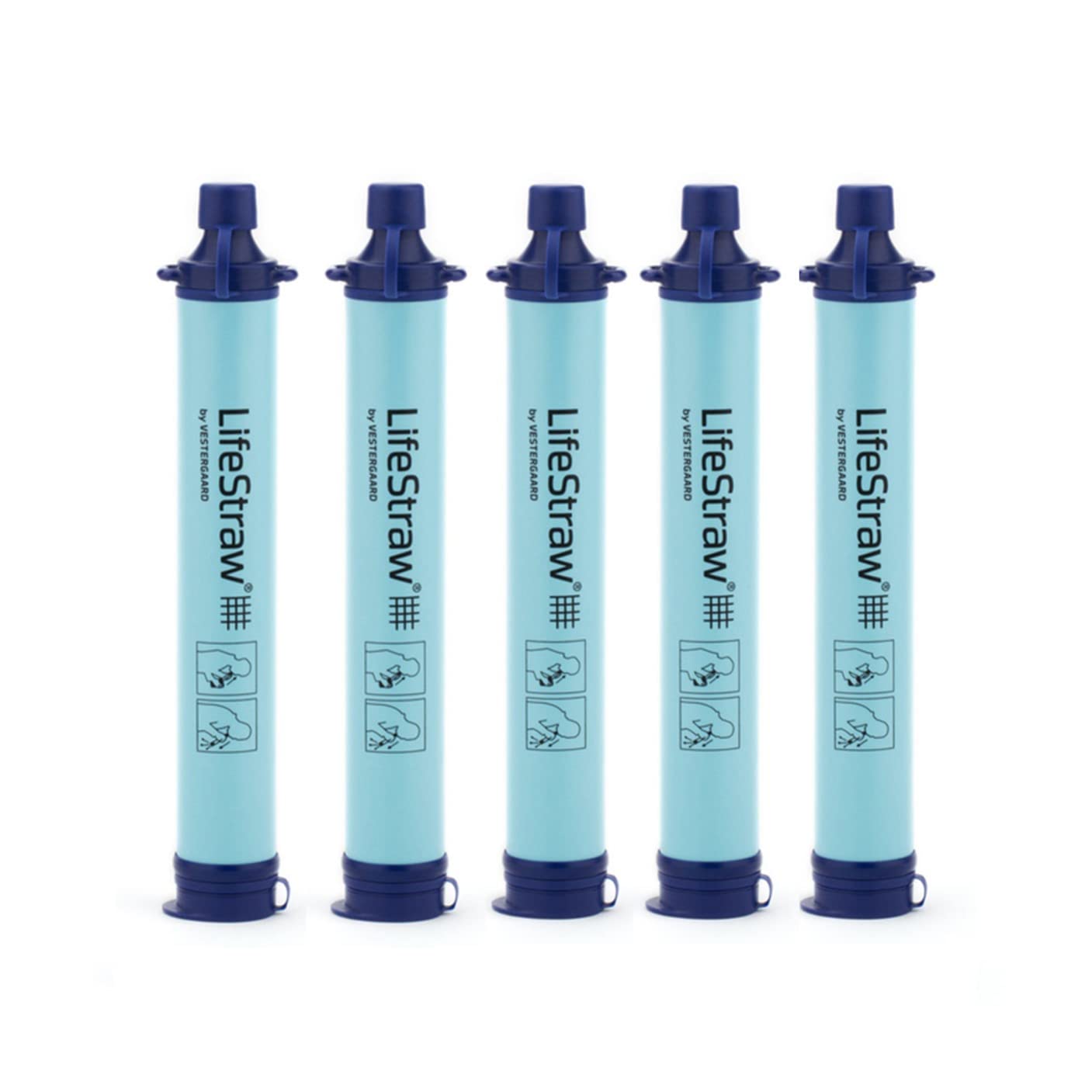 LifeStraw Personal Water Filter for Hiking, Camping, Travel, and Emergency Preparedness, Blue, Stocking Stuffers, for Men and Women