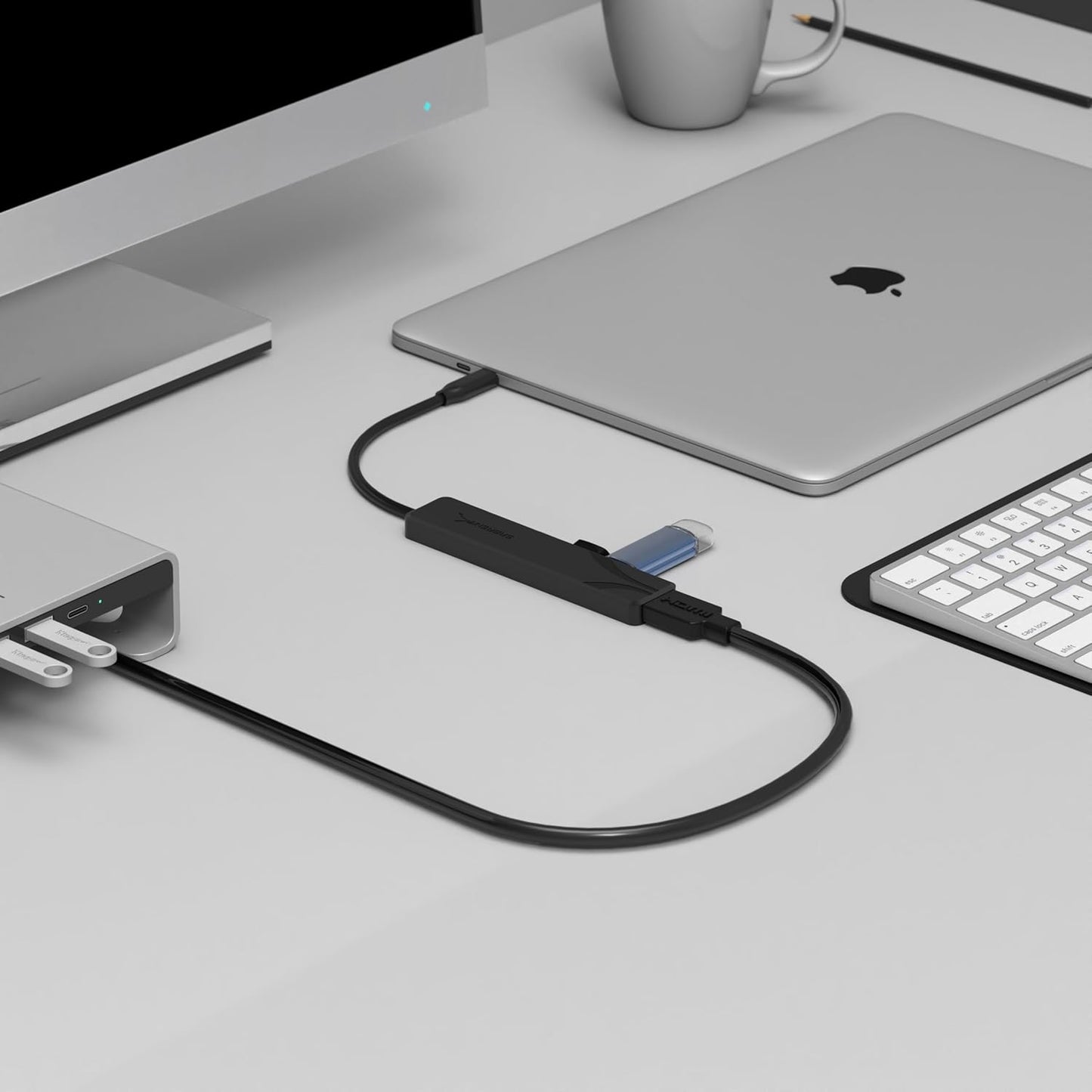 SABRENT16 Port USB hub 3.2 x1 and Charger 90W, with Power Adapter, Fast Powered Data hub, Multiple USB Charging, USB Docking Station, multiport hubs, LEDs on/Off Switch, Mount Bracket Included