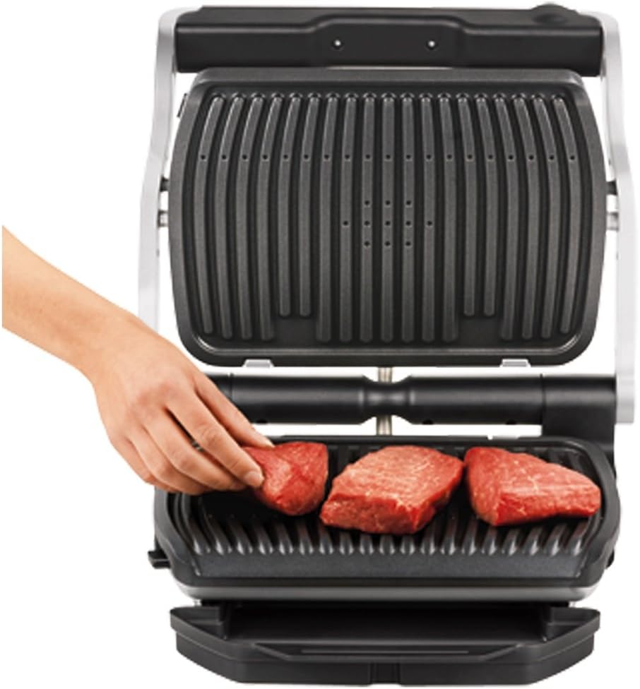 T-fal Optigrill, Electric Indoor Grill, 6 Auto Cooking Modes, Smart Sensor Techology, Nonstick removable plates, Stainless Steel Exterior, Panini Press, Precision Grilling