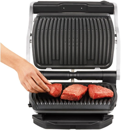 T-fal Optigrill, Electric Indoor Grill, 6 Auto Cooking Modes, Smart Sensor Techology, Nonstick removable plates, Stainless Steel Exterior, Panini Press, Precision Grilling