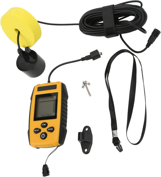 Fafeicy Sonar Fish Finder, Fish Detector, Wired Depth Finder with HD LCD Display, for Boat Fishing Kayak Saltwater