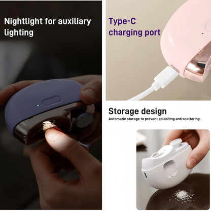 3-in-1 Automatic Electric Nail Clipper for Seniors, Kids & Adults - Rechargeable Electric Toenail Clippers with Polishing and Storage, 2 Speed Safe & Convenient Nail Trimmers
