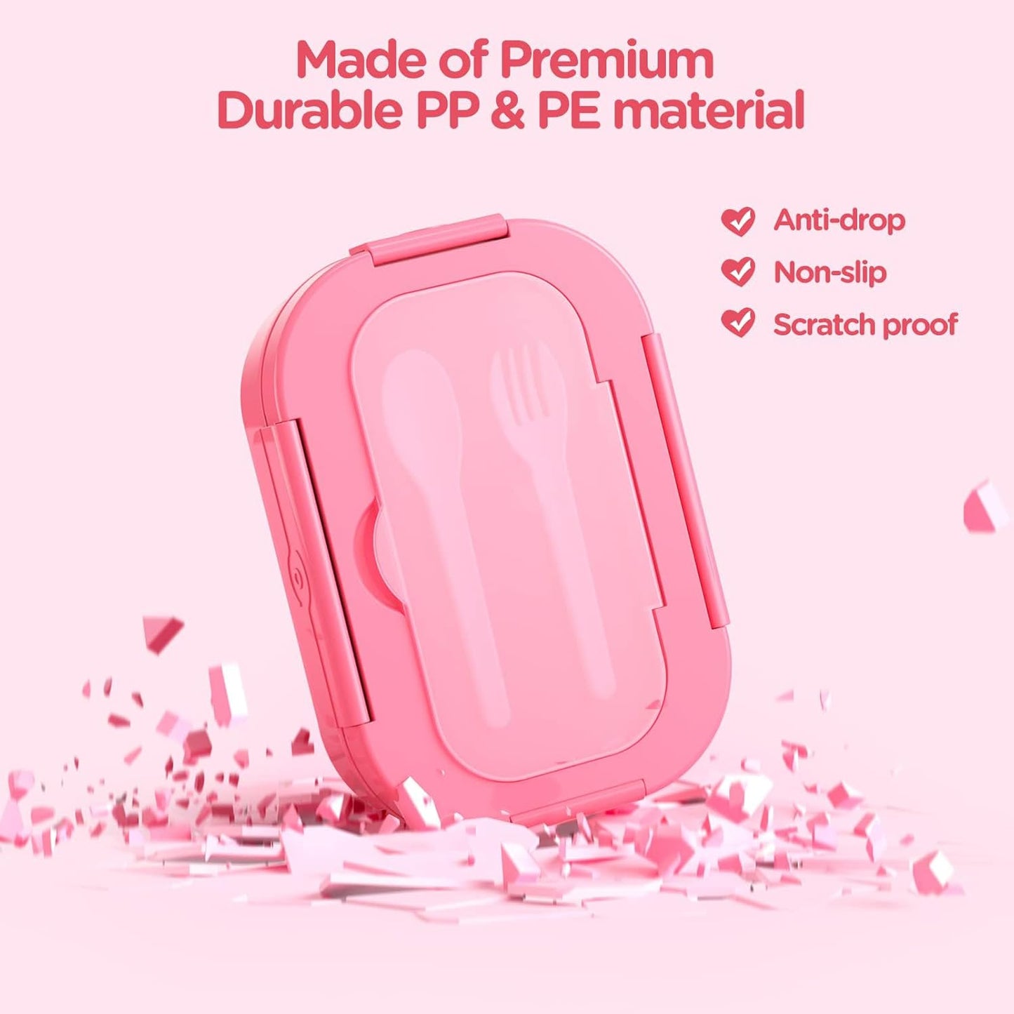 Lunch Box Kids Bento Box - 1300ML Ideal Leak Proof Bento Lunch Box for Kids School Lunchbox for Teens Toddlers Boys, Lunch Box Snack Containers with Utensil (Lunch Box-Purple)