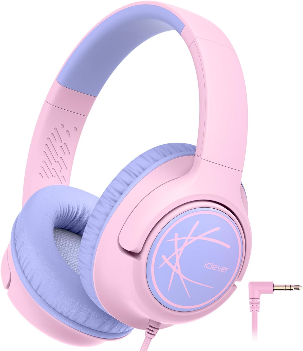 iClever Kids Headphones with Cord, 85dBA Safe Volume Wired Headphones for Kids, Stereo Sound Foldable Adjustable, 3.5mm Jack, Over Ear for School/Boys/Girls/iPad/Tablet/Travel, Blue