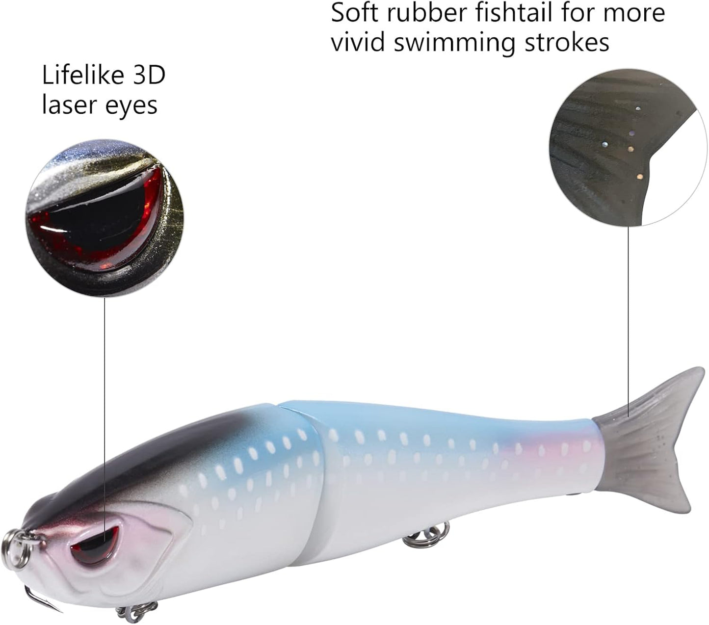 Bassdash SwimShad Glide Baits Jointed Swimbait Bass Pike Salmon Trout Muskie Fishing Lure