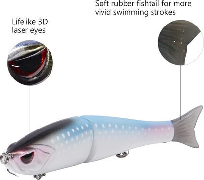 Bassdash SwimShad Glide Baits Jointed Swimbait Bass Pike Salmon Trout Muskie Fishing Lure