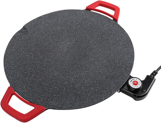 Electric Griddle - Smokeless Electric BBQ Grill Baking Trays, Nonstick Cooking Griddle Pan Pancake Maker with Handles, Medical Stone Coating 5 Level Temperature Control, Rapid Heat Up 14.2 Inches