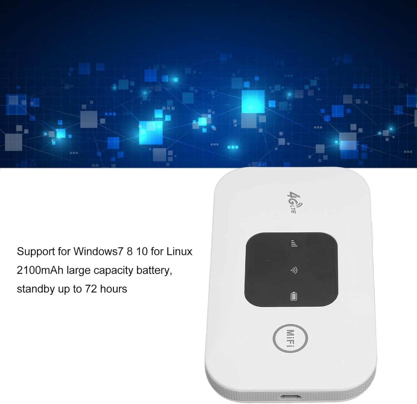 4G Mobile Hotspot, H5577 Portable Unlocked Mobile Hotspot,Download 150Mbps, Upload 50Mbps,Up to 10 Users, Router with 2100mAh Rechargeable Battery,for Phone Laptop