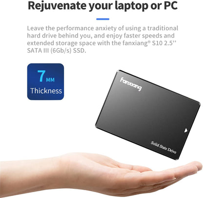 Fanxiang S101 1TB SSD SATA III 6Gb/s 2.5" Internal Solid State Drive, Read Speed up to 550MB/sec, Compatible with Laptop and PC Desktops(Black)