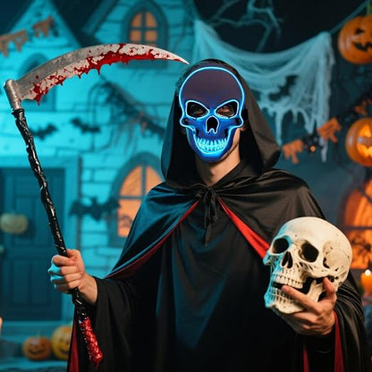 Halloween Mask LED Light up Costumes Scary Mask for Party Supplies Favor