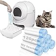 Cat Litter Box Liner Bags Compatible with Self-Cleaning Litter Box Robot 100 Pack, Waste Drawer Liners Heavy Duty White 9-11 Gallons Replacement Bags