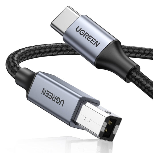 UGREEN USB C Printer Cable C to A Printer Scanner Braided MIDI Cable Compatible with DJ Controller, MIDI Keyboard, Digital Mixing Console, Piano Keyboard for MacBook Pro, iPad, 6ft