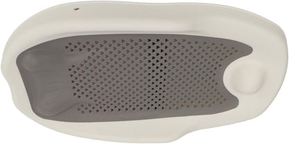 Foldable Baby Bath Support with Hollow Pattern, Ergonomic Design 3 Point Mechanical Structure, Universal Fit for Home Bathroom (Grey)