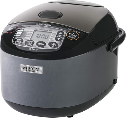 Zojirushi NL-GAC10 BM Umami Micom Rice Cooker & Warmer, 5.5-Cup, Metallic Black, Made in Japan