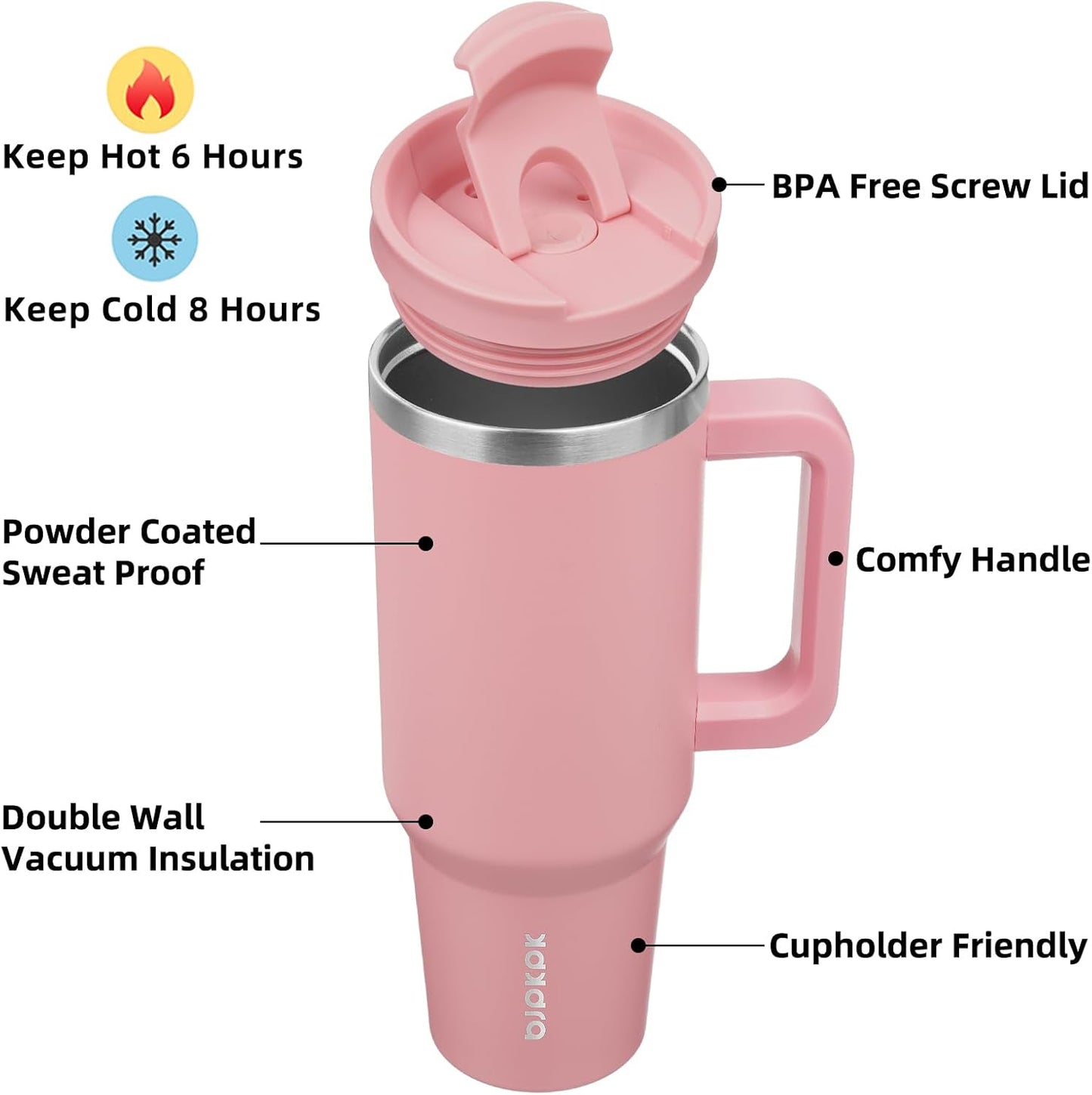 BJPKPK Tumbler with Handle and Straw 30oz Insulated Tumbler Cups with Lid Stainless Steel Travel Coffee Mug,Indigo Black