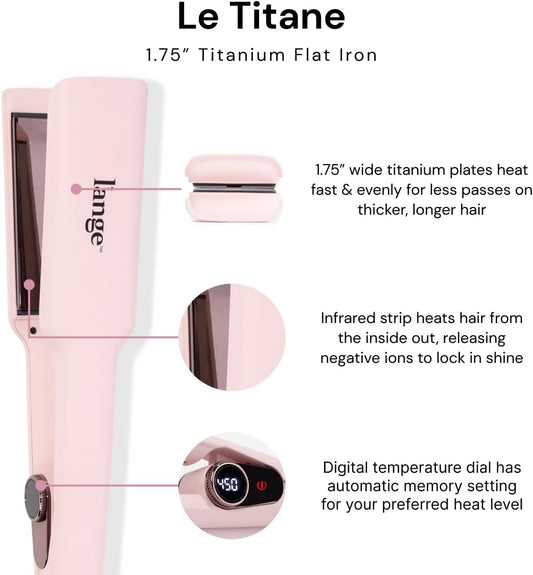 L'ANGE HAIR Le Titane 1.75” Titanium Flat Iron Hair Straightener and Curler 2 in 1 | Best Curling Flat Iron for All Hair Types | Dual Voltage Flat Iron for Travel | Hair Straightening Irons