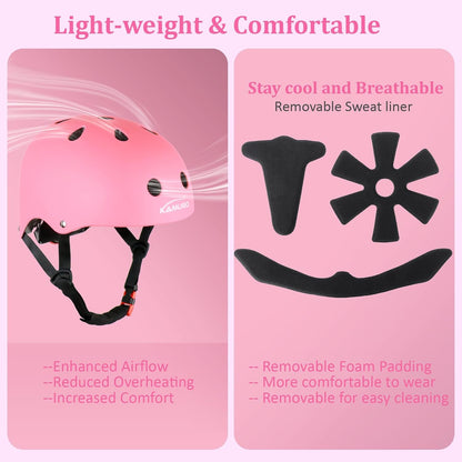 KAMUGO Kids Adjustable Helmet, Suitable for Toddler Kids Ages 3-8 Boys Girls, Multi-Sport Safety Cycling Skating Scooter Helmet