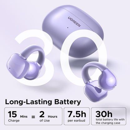 UGREEN Open Ear Wireless Headphones Bluetooth 5.4, 12mm Driver Sports Earphones with ENC, Fast Charging for 30 Hours Playtime, Compatible with iPhone Android and Bluetooth Devices