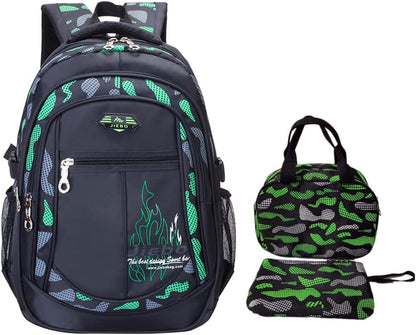 Blue-Camouflage Backpacks for Boys School Elementary, Camouflage Boys School Bags Capacity Bookbags
