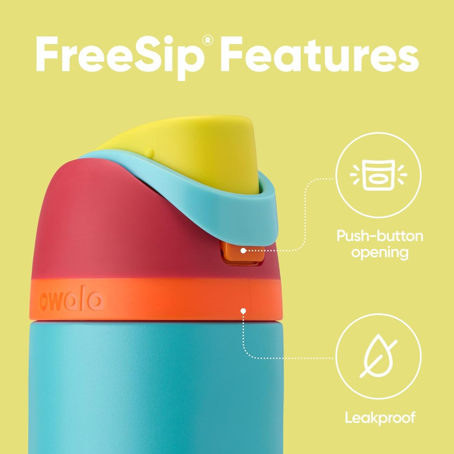 Owala Kids FreeSip Insulated Stainless Steel Water Bottle with Straw, BPA-Free Sports Water Bottle, Great for Travel, 16 oz, Celestial Sphere