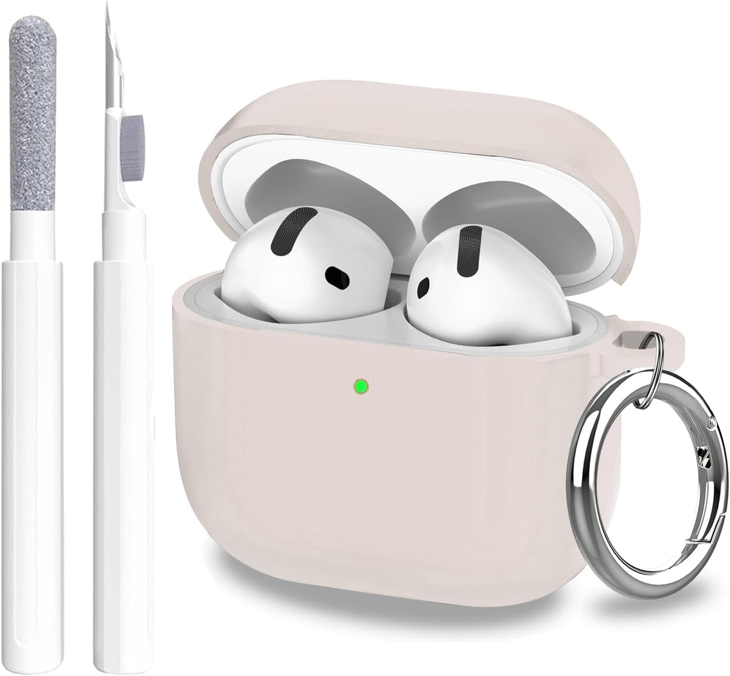 Aircawin for Airpods 4 Case Cover,Shockproof Case for Airpods 4th Generation Case Cover 2024,Premium Silicon Case with Keychain and Cleaing Pen for Airpods 4 Gen, Wireless Earphone Accessories-Blue