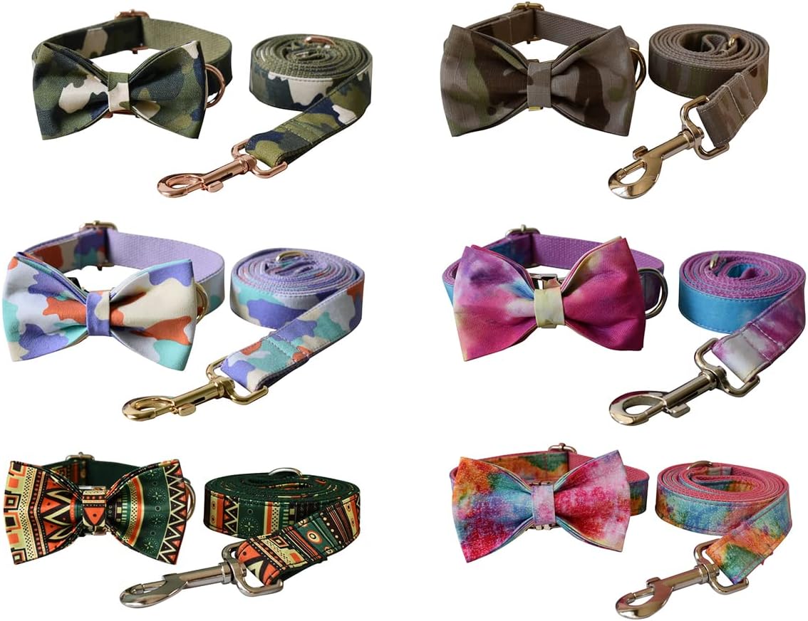 Custom Dog Collar with Metal Buckle - Pet Collars Personalized with Name and Phone Number (Plaid)