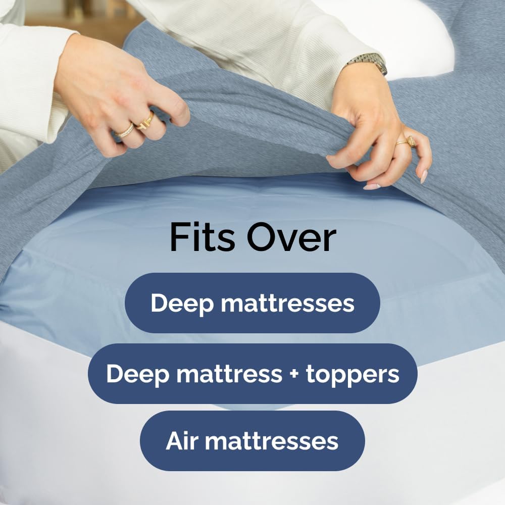 Extra Deep Queen Sheet Set - 6 Piece Breathable & Cooling Sheets - Hotel Luxury Bed Sheets Set - Easy & Secure Fit - Soft, Wrinkle Free & Comfy Sheets Set - White Sheet Set w/Extra Deep Pockets
