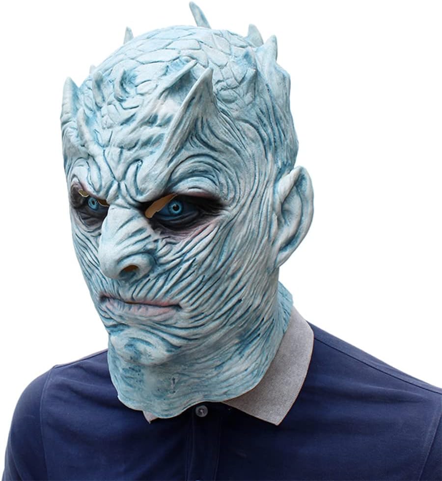Halloween Novelty Mask Nights King White Walker Costume Mask Party Props Mask Creepy Latex Head Mask for Men