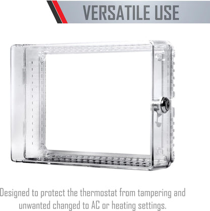 TayMac Plastic Thermostat Cover, Large, Includes Tumbler Lock, Clear